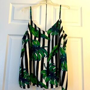 ASOS DESIGN CURVE Printed Cami in Tropical Stripe
